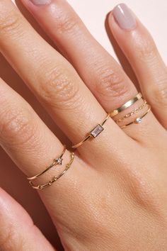 For the woman with a love of irreverent detail. Aesthetic Rings Women, Gold Rings Aesthetic Simple, Rings Aesthetic Simple, Gold Rings Aesthetic, قلادات متدلية, Hand Jewelry Rings, Diy Jewelry Projects, Ruby Rose, Hand Jewelry