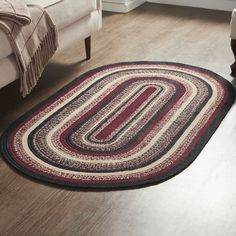 Connell Oval Braided Rug 36x60 - with Pad - Primitive Star Quilt Shop Oval Braided Rugs, Jute Design, Farmhouse Inspired Decor, Oval Area Rug, Vhc Brands, Shaped Rug, Floor Safe, Braided Rug, Rustic Bedding