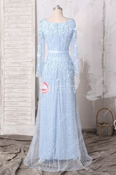 Blue Winter Dresses, Ice Blue Dress, 16 Outfits, Prom Blue, Blue Sheer Dress, Formal Wedding Dress, Musical Costumes, Pale Blue Dresses, Beautiful Long Dresses