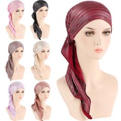 Premium Quality Women Pre-Tied Chemo Cap Hair Loss Muslim Hijab Turban HeadScarf Wrap Beanie Hat, Womens Accessories Headscarf Wrap, Chemo Head Scarf, Chemo Hair, Chemo Headwear, Chemo Caps, Muslim Hijab, Cap Hair, Beanie Hat, Head Scarf