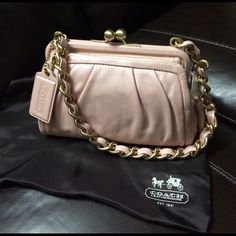 Immaculate Condition!!! Bought And Kept Inside Dust Bag In My Closet Since Day One. Never Worn. This Beauty Will Go With Any Outfits!! It Is So Elegant And Adorable!!! Gorgeous!!!! Rare Find!!! Great Deal!!! Elegant Pink Coach Clutch, Coach Evening Clutch With Removable Pouch, Coach Clutch With Removable Pouch For Evening, Coach Crossbody Clutch For Formal Occasions, Coach Clutch With Removable Pouch For Formal Occasions, Classic Coach Clutch For Formal Occasions, Coach Evening Clutch Crossbody, Coach Crossbody Clutch For Evening, Evening Clutch With Detachable Strap By Coach