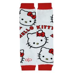 Sure to look great with every outfit, these bold legwarmers and arm warmers feature Hello Kitty in a classic red, white and black style. Sizes: One size fits most! 8cm x 33cm Composition: Cotton, Polyester, Spandex, Nylon Weight: 2.0oz Playful Red Socks For Winter, Playful Red Winter Socks, Cute Stretch Leg Warmers For Fall, White Fitted Cute Leg Warmers, White Footless One Size Leg Warmers, Cute White Leg Warmers For Fall, Kuromi Clothes, Kitty Photos, Hello Kitty Photos