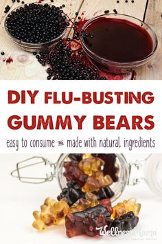 This Flu Busting gummy bears recipe is made with homemade elderberry syrup and gelatin for an immune boosting, gut healthy treat for kids of all ages! Gummy Bears Recipe, Homemade Elderberry Syrup, Healthy Treats For Kids, Homemade Elderberry, Elderberry Recipes