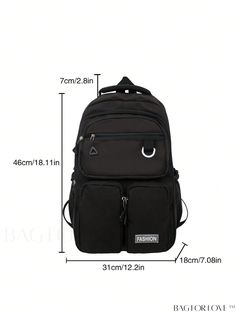 BagForLove - Classic Medium Backpack with Stylish Letter Patch Decoration Product Description Color Black Strap Type Adjustable Composition 100% Polyamide Style Sporty Bag Size Medium Pattern Type Plain Material Polyamide Closure Type Zipper Type Classic Backpack Size Chart INCH CM Handle Height Strap Length Bag Height Bag Width Bag Length 2.8 inch 35.4 inch 18.1 inch 7.1 inch 12.2 inch Handle Height Strap Length Bag Height Bag Width Bag Length 7 cm 90 cm 46 cm 18 cm 31 cm Details Pictures Similar Products h2 { text-align: center; } /* æ¢è¡ */ li{ white-space: normal; word-break: break-all; word-wrap: break-word; } .red-box { width: 100%; display: flex; flex-direction: row; flex-wrap: wrap; justify-content: center; } .red-box > div { width: 190px; height: 250px; margin: 10px; } .red-box Casual Portable Bag For Students, Casual Bags For Students, Stylish Letters, Medium Backpack, Word Wrap, Classic Backpack, Everyday Essentials, Timeless Style, Everyday Essentials Products