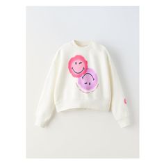 SMILEYWORLD ® SWEATSHIRT Zara Cartoon Print Crew Neck Top, Zara White T-shirt With Letter Print, Zara Disney Tshirt, Zara Sweatshirt, Zara Cartoon Print Crew Neck T-shirt, Zara Cotton T-shirt With Graphic Print, Jeans Blazer, Disney Sweatshirts, Round Neck Sweatshirts