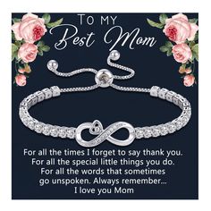 a mother's bracelet with the words to my best mom on it and roses