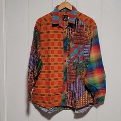 Rare Very Good Condition Wt: Pit To Pit: 25" Top Of Shoulder To Bottom Hem: 27" Ja.J Multicolor Long Sleeve Shirt With Buttons, Multicolor Print Cotton Shirt For Fall, Multicolor Print Long Sleeve Shirt For Fall, Multicolor Patchwork Shirt For Fall, Multicolor Print Cotton Button-up Shirt, Multicolor Long Sleeve Flannel Shirt For Fall, Multicolor Button-up Flannel Shirt For Fall, Multicolor Relaxed Fit Shirt With Buttons, Relaxed Fit Multicolor Shirt With Buttons