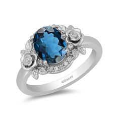 Buy Disney Cinderella 70th Anniversary Inspired Diamond & London Blue Topaz Ring in Sterling Silver 1/10 CTTW online at Enchanted Disney Fine Jewelry. Free Delivery & Easy Returns. Disney Silver Jewelry For Anniversary, Cinderella Engagement Rings, Enchanted Disney, Enchanted Disney Fine Jewelry, Disney Fine Jewelry, Disney Cinderella, London Blue Topaz Ring, Romantic Jewellery, 70th Anniversary