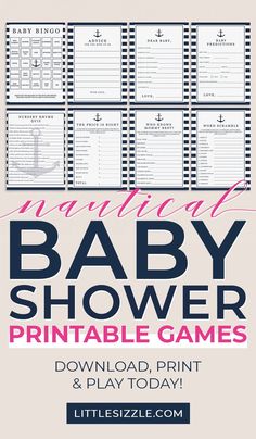 a baby shower game is shown on the cover of this printable template for babies to play