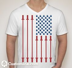 American Flag Crossfit shirt Silouette Cameo