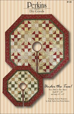 Under the Tree Quilt Pattern by Perkins Dry Goods Small Tree Skirt, Quilts Christmas, Tree Quilt Pattern, Christmas Tree Skirts Patterns, Tree Skirt Pattern, Xmas Tree Skirts, Christmas Quilting, Bed Runners, Large Christmas Tree