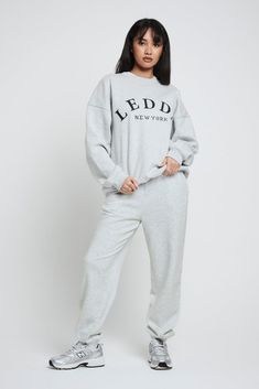 The LEDDA Oversized Varsity Sweatshirt is an ideal addition to any loungewear rotation. 420GSM organic brushback cotton polyester blend gives a soft-touch, cozy feel, with premium neckline, cuff and hem ribs providing a boxy, oversized fit. Embroidered LEDDA branding on the front chest allows you to wear this piece with pride. This product has an oversized fit as standard. Size down if you prefer a closer fit. Varsity Sweatshirt, Grey Sweatshirt, Oversized Fits, Lounge Wear, Shop Now, Branding, Cuff, Sweatshirts, Grey