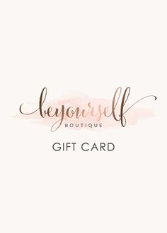 a gift card with the words be yourself boutique on it