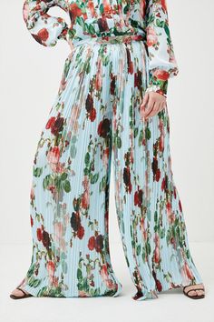 Plus Size Lydia Millen Rose Fluid Woven Palazzo Spring Floral Print Wide Leg Pants, Elegant Wide Leg Floral Print Bottoms, Elegant Floral Print Full Length Bottoms, Elegant Wide Leg Bottoms With Floral Print, Elegant Wide Leg Floral Print Pants, Elegant Floral Print Wide-leg Pants, Elegant Wide Leg Floral Pants, Elegant Wide Leg Pants With Floral Print, Elegant Wide-leg Pants With Floral Print