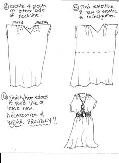 the instructions for how to make a dress