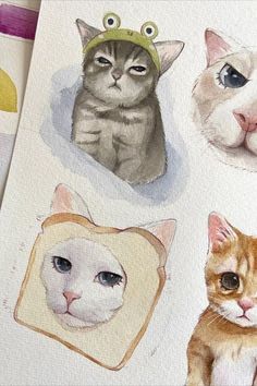 Watercolor Illustrations, Cat Memes, The Internet, Watercolor Paintings, Paintings, Internet, Illustrations, Memes, Drawings