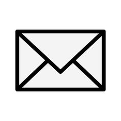 an email envelope is shown in black and white