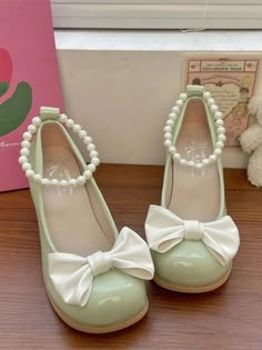 LBSFY - Autumn Fairy Sweet Medium Heels Shoes Women Korean Style Bow Elegant Mary Janes Shoes Ladies Beaded Solid Casual Sandals 2024 Size 35=US 4＝Feet length 22.5cm Size 36=US 5＝Feet length 23cm Size 37=US 6 ＝Feet length 23.5cm Size 38=US 7＝Feet length 24cm Size 39=US 8＝Feet length 24.5cm Size 40=US 9＝Feet length 25cm Medium Heels, Medium Heel Shoes, Mary Janes Shoes, Fairy Shoes, Autumn Fairy, Dr Shoes, Pretty Shoes Sneakers, Cute Shoes Heels, Kawaii Shoes