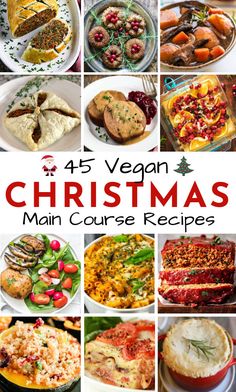 a collage of christmas main course recipes