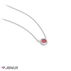 Simple and elegant, our bezel-set gemstone pendant adds a little sparkle to your everyday. This beautiful necklace features your choice of a 3mm, 4mm, or 5mm round simulated or genuine gemstone. Available in a variety of lengths, customize this necklace in sterling silver, white, yellow, or rose gold. Classic Round Birthstone Necklace, Classic Birthstone Necklace, Classic Round Cut Birthstone Necklace, Silver Solitaire Necklace With Round Birthstone, Round Birthstone Necklace With Polished Finish For Anniversary, Red Round Pendant Jewelry With Bezel Setting, Solitaire Necklace With Bezel Setting For Gift, Gift Solitaire Necklace With Bezel Setting And Round Stone, Gift Solitaire Necklace With Round Bezel Setting