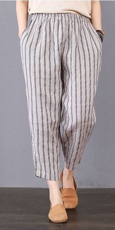 Vintage Striped Linen Casual Pants Women Loose Spring Trousers K25027 In the Women Pants board, you will find topics such as: women pants casual, women pants work, women pants suits, women pants suits, women pants short, women pants pattern, carhartt women pants, women pants 2019, women pants 2020, women pants fashion, women pants trousers, women pants jeans, women pants wide leg, women pants casual street styles #fashion #trends #styles #clothes #fashionista #shopping #dress #women Spring Trousers, Casual Pants Women, Drawing Female, Striped Linen Pants, Casual Linen Pants, Casual Hijab Outfit