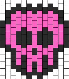 a black and pink pattern with squares in the shape of a heart on a white background