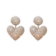 PRICES MAY VARY. 💖【Bling Dangle Earrings】Shiny love heart earrings easily catch others' eyes,You will naturally become the brightest star in the crowd. 💖【Material】This dangle earrings are made of high quality alloy and rhinestone.The weight and size show on the picture. 💖【Suitable Occasion】Heart earrings are suitable for most occasions,such as friends party,dance party,family party, wedding, date,shopping,take fashion photos. 💖【Easy to Match】The drop earrings can be matched with simple shirt Cubic Zirconia Heart Dangle Earrings For Party, Silver Double Heart Earrings For Party, Party Earrings With Heart Pendant In Metal, Party Dangle Heart Earrings With Cubic Zirconia, Dangle Heart Earrings With Cubic Zirconia For Party, Cubic Zirconia Dangle Heart Earrings For Party, Heart Pendant Metal Earrings For Party, Metal Heart Pendant Earrings For Party, Glamorous Rhinestone Heart Earrings As Gift