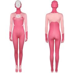 Invincible Fitted Rave Unitard For Cosplay, Fitted Rave Halloween Costume, Pink Long Sleeve Cosplay Costume, High Stretch Unitard For Halloween Costume Party, Pink Fitted Cosplay Costume, Fitted Pink Cosplay Costume For Themed Events, Pink Long Sleeve Costumes For Costume Party, Pink Long Sleeve Costume For Costume Party, Fitted Rave Unitard For Costume Party