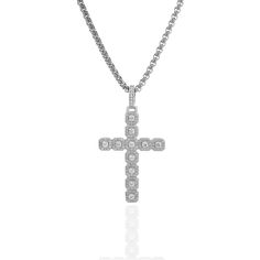 "FB CZ Iced Cross Sterling Silver with 18K Gold Plate. All stones are Cubic Zirconia. Comes with a FREE 18\" 20\" 22\" 24\" or 26\" 3mm stainless steel necklace. Handcrafted, no tarnish finish manufacturing that will last through the years! Been through the fire and now back!" Mini Pendants, Steel Necklace, Stainless Steel Necklace, Bling Bling, The Fire, Gold Pendant, And Now, Cross Necklace, Jewelry Necklace Pendant