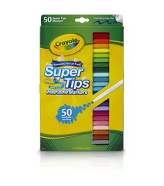 crayon super tips washable markers, 50 count