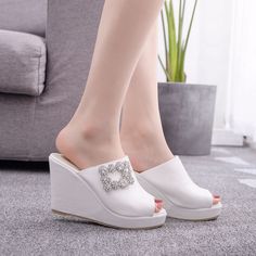 Gender: For WomenStyle: Fashion,KoreanOccasion: Casual,Party/Club,Office/CareerHeel Height: 10cmPlatform Height: 2cmSeason: Spring,Summer,Fall/Autumn,WinterPackage Contents: 1 x Shoes (Pair)Please see our size guide as below, you can choose the size according to your foot length and width.If your foot is a little wide and thick, we suggest you choose 1 size larger.Size Guide:28 = foot length 18.5-19cm (Foot width=6.5-7cm)29 = foot length 19-19.5cm (Foot width=7cm)30 = foot length 19.5-20cm (Foot Summer High Heel Wedge Sandals With Rhinestones, Spring Rhinestone Closed Toe Wedge Sandals, Chic High Heel Wedge Sandals With Rhinestones, Chic Rhinestone High Heel Wedge Sandals, Wedding Synthetic Wedge Sandals With Rhinestones, Spring Wedge Sandals With Rhinestones And Round Toe, Open Toe Wedge Sandals With Rhinestones For Spring, Spring Open Toe Wedge Sandals With Rhinestones, Spring Rhinestone Open Toe Wedge Sandals