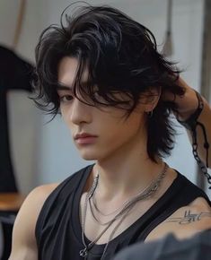 Mens Hairstyles Medium, Asian Men Hairstyle, Kpop Hair, Men's Long Hairstyles, Asian Hair