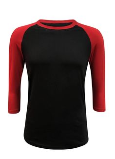 Classic fit 3/4 Sleeve Adult Raglan T-Shirt Crew Neck baseball style, Unisex Colors: Black/Old Gold, Black/Gray, Black/Kelly Green, Black/Hot Pink, Black/Purple, Black/Red, Black/Tiffany, Black/Maroon, Black/Black, Black/Orange Material: 60% Cotton 40% Polyester Adult sizes Small - 4XL (See SIZE CHART for most accurate fit) Machine wash warm, tumble dry low The classic fit 3/4 sleeve baseball style raglan t-shirt for adults is available at Iltex. With a cotton and polyester blend, this black and Black Kelly, Baseball Tops, Baseball Tee Shirts, Black Hot Pink, T Shirt Image, Black Body, Unisex Tshirt, Cool Fabric, Kelly Green