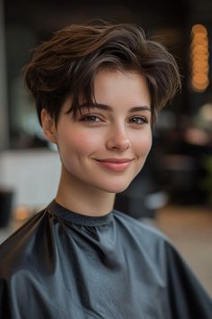 48. Soft Wave Bob with Warm Honey (Short Hairstyles For Women) - Short Hairstyles For Women Cute Short Haircuts Straight Hair, Short Lady Haircut, Womens Pixie Haircut, Feminine Short Hair Pixie, Haircuts Short Women, Pixie Hairstyles For Thick Hair, Soft Wave Bob, Soft Pixie Haircut, Modern Pixie Haircut