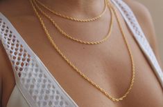 14k gold filled rope chain unisex gold chain available in different lengths Rope Chain, Gold Chain, Gold Chains, Gold Filled, Chain, Gold