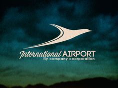 the international airport logo is shown against a dark sky