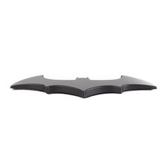 a black bat shaped object on a white background