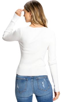 Classic ribbed knit top with long sleeves and crew neckline. Super stretchy with a contoured designed for flawless curves. CARE | Hand Wash Cold CONTENTS | 69% Viscose 31% Polyester MEASUREMENTS | 20"/51 cm Shoulder to Hem (Size Small) MODEL | 5'8 - wearing a size Small IMPORTED/CHINA Top With Long Sleeves, Ribbed Knit Top, S Models, Knit Top, Cocoa, Ribbed Knit, Open Shoulder Tops, Turtle Neck, Long Sleeves