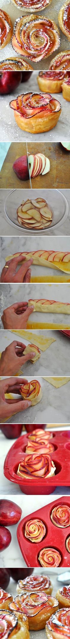 four different images of red and yellow plates