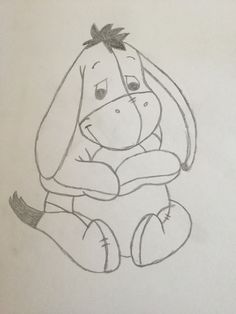 a drawing of a dog sitting down with its head on his chest and eyes closed