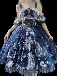 Classic Lolita, Butterfly Embroidery, Butterfly Dress, Dress Set, Lolita Dress, Gothic Lolita, Jellyfish, Chinese Style, Puff Sleeves