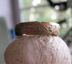 14k Gold distressed band ring  Roman Relic by phbeads on Etsy, $520.00  #customjewelery #handmadejewelry # rusticjewelry #ancientjewelry #weddingring #wedding #phbeads#goldring#recycledgold Unique Gold Rings With Patina, Cast Band, Deep Photos, Industrial Inspiration, Antler Necklace, Pink Tourmaline Ring, Blue Tourmaline, Silver Stacking Rings, Ancient Jewelry