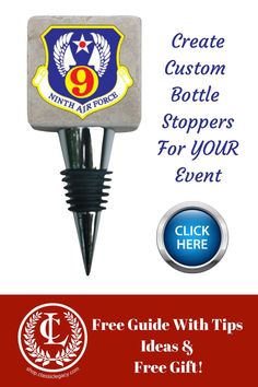 Create a custom bottle stopper with YOUR logo, art, or photograph.   Just email me your art and I'll also give you a free gift of a virtual image showing how your logo will look.   Click the button to learn more. Marble Logo, Custom Bottle, Custom Bottles