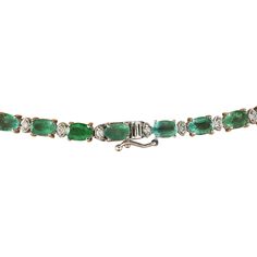 Stamped: 14KTotal Necklace Weight: 27 GramsNecklace Length: 18.5 InchesCenter Emerald Weight: 2.22 Carat (11.00x8.00 Millimeters)Side Emerald weight: 22.62 Carat (6.00x4.00 Millimeters)Diamond Weight: 2.32 Carat (F-G Color, VS2-SI1 Clarity) Face Measures: 17.40x16.05 MillimetersSKU: [600755] Luxury Emerald Necklace With Diamond Accents For Formal Events, Formal White Gold Emerald Necklace, Formal Emerald Necklace With Brilliant Cut, Luxury Emerald Cut Diamond Necklace For Formal Occasions, Luxury Emerald Cut Diamond Necklace For Formal Events, Luxury Emerald Gemstone Necklace For Formal Occasions, Luxury Baguette-cut Emerald Necklace For Formal Occasions, Luxury Baguette Cut Emerald Necklace For Formal Occasions, Elegant Baguette Cut Emerald Necklace For Formal Occasions