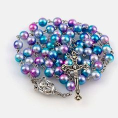 Beautiful colorful ROSARY perfect for church , fashion rosary, pray rosary ,catholic , 🛑🛑Due to camera light COLORS might be slightly different ➡️Acrylic beads,8mm Walk With Jesus, Pearl Rosary, Beaded Tassel Necklace, Holy Rosary, Catholic Rosary, Rosary Bracelet, Sky Color, Rosary Catholic, Prayer Board