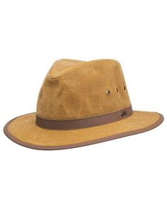 Madison River | Oilskin Hats by Outback Trading Company Casual Leather Fedora With Short Brim, Rugged Brown Hat For Travel, Rugged Brown Travel Hat, Brown Leather Brimmed Fedora, Brown Leather Fedora Hat, Rugged Brown Fedora With Curved Brim, Brown Rugged Fedora With Curved Brim, Classic Brown Panama Hat For Outdoor, Classic Brown Sun Hat For Travel