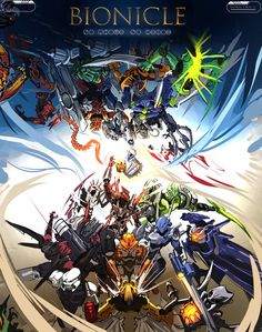 the cover art for bionicle, an animated video game that is currently in development