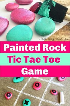 painted rock tic tac toe game is an easy and fun activity for kids