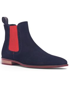 in stock Casual Fitted Boots With Rubber Heel Cap, Navy Round Toe Boots For Fall, Casual Blue Boots With Suede Lining, Casual Blue Suede Boots, Casual Boots With Red Sole For Spring, Blue Casual Slip-on Boots, Casual Fitted Chelsea Boots Ankle-high, Casual Fitted Ankle-high Chelsea Boots, Casual Chelsea Boots With Round Toe And Fitted Fit