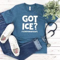 Got Ice School Nurse Shirt School Nurse Shirt School Nurse - Etsy Cute Cricut Shirts Nurse, School Nurse T-shirts, Office Door Decorations, School Nurse Appreciation Gifts, Nurses Gifts Diy, School Nurse Appreciation, Nurse Bulletin Board, School Nurse Office Decorations, The Office Tshirt